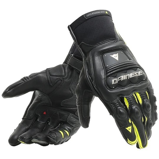 Dainese STEEL-PRO IN Racing Leather Motorcycle Gloves Black Fluo Yellow