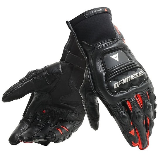 Dainese STEEL-PRO IN Racing Leather Motorcycle Gloves Black Red