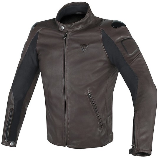 Dainese Street Darker Brown Leather Motorcycle Jacket
