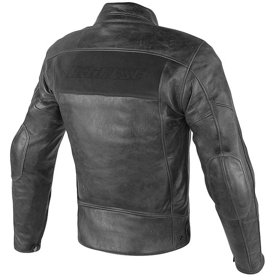 Dainese Stripes D1 Black Leather Motorcycle Jacket