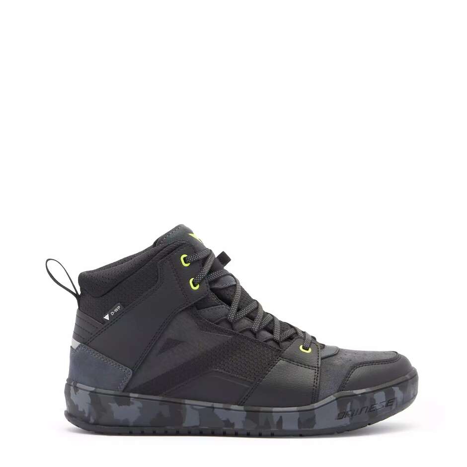 Dainese SUBURB D-WP Motorcycle Shoes # Black Camo ACID Yellow