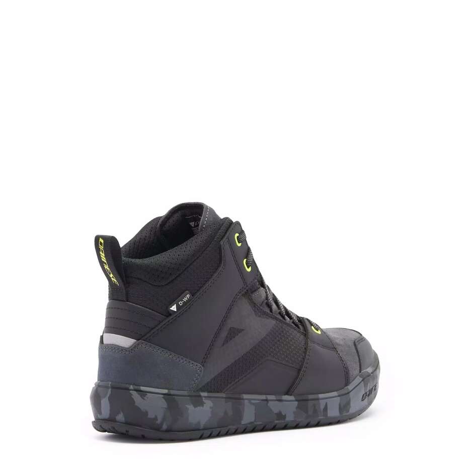 Dainese SUBURB D-WP Motorcycle Shoes # Black Camo ACID Yellow