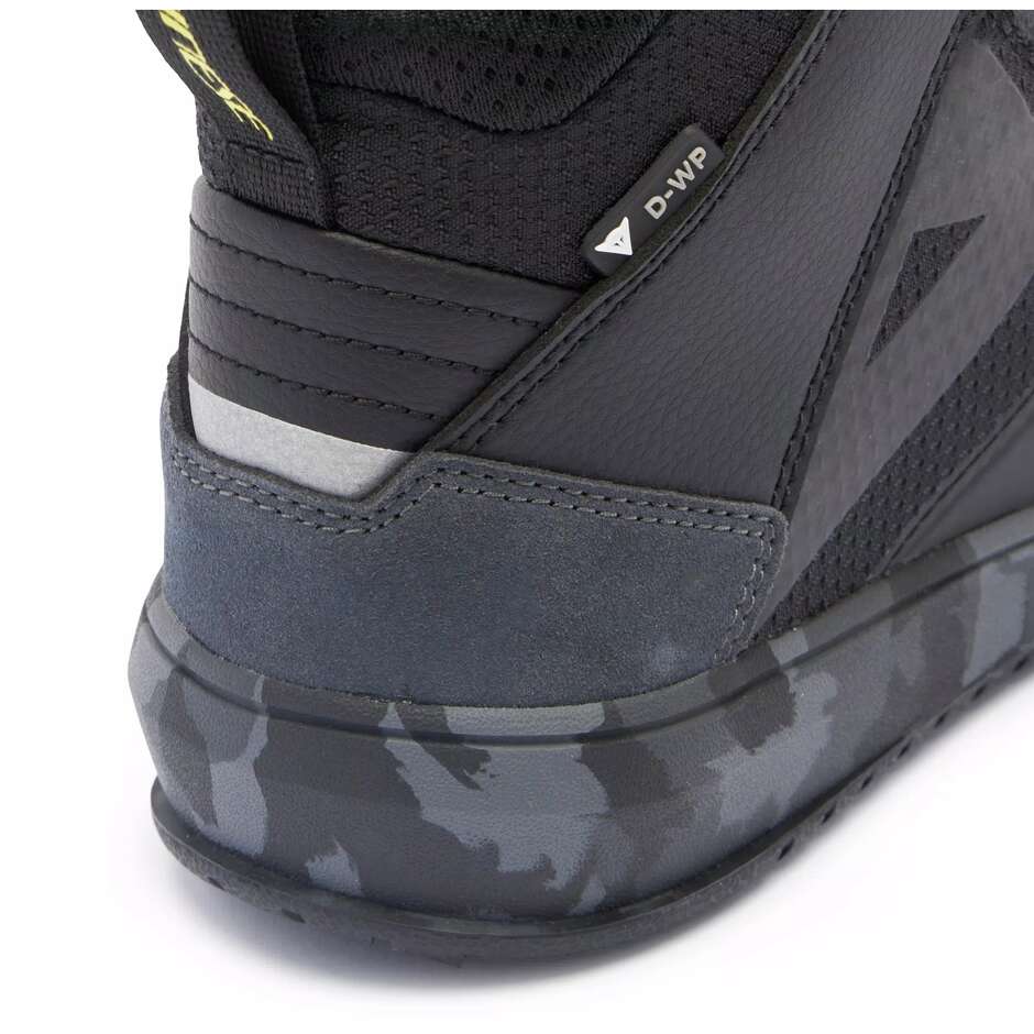 Dainese SUBURB D-WP Motorcycle Shoes # Black Camo ACID Yellow