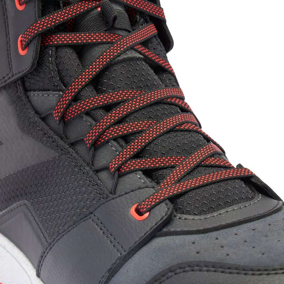 Dainese SUBURB D-WP Motorcycle Shoes # Black White Red Lava