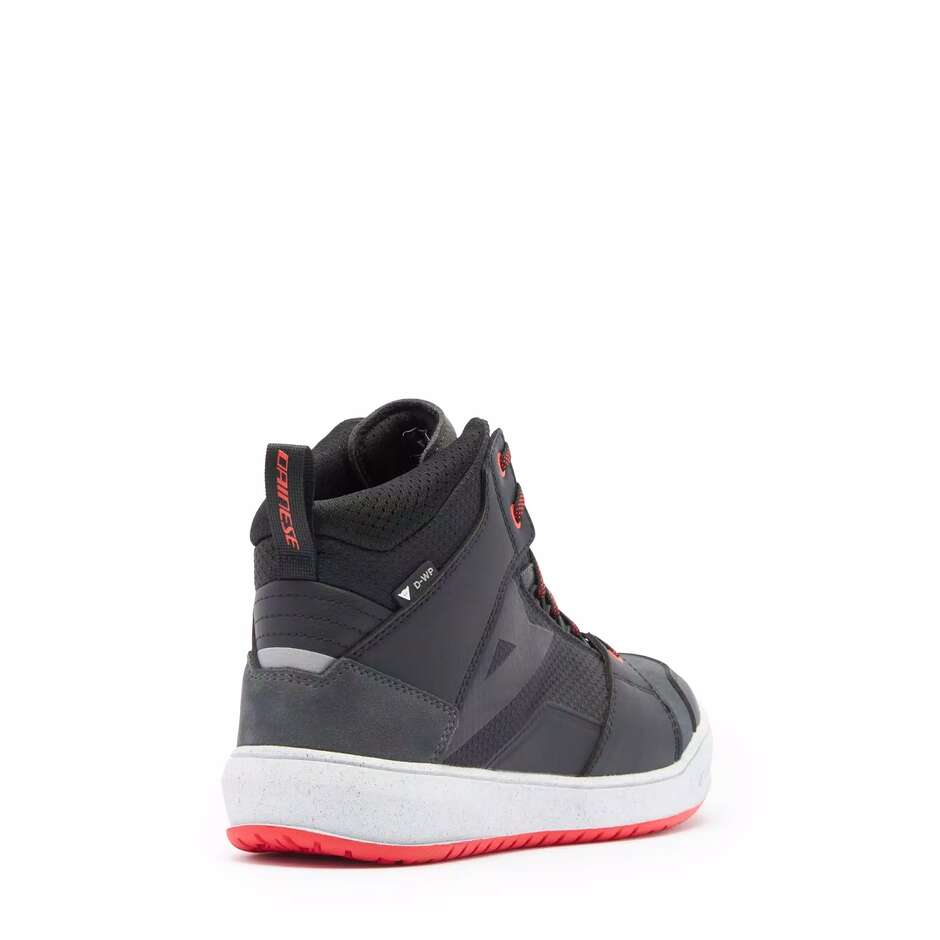 Dainese SUBURB D-WP Motorcycle Shoes # Black White Red Lava