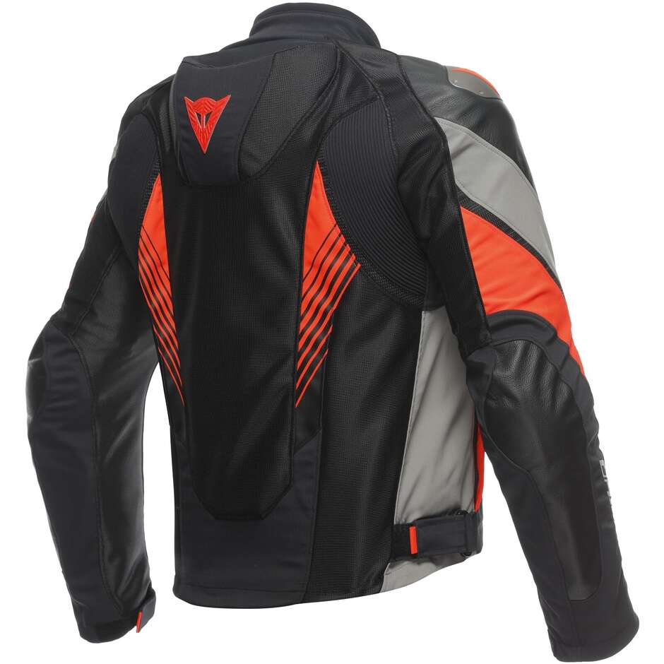 Dainese SUPER RIDER 2 ABSOLUTESHELL Motorcycle Fabric Jacket Black Dark Gray Fluo Red