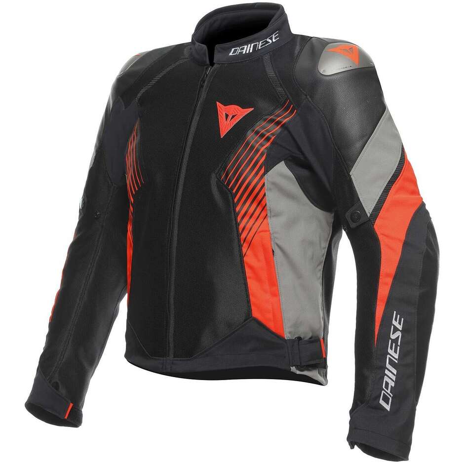 Dainese SUPER RIDER 2 ABSOLUTESHELL Motorradjacke # Dunkelschwarz GULL Fluoreszierendes Grau Rot