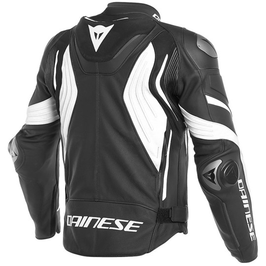 Dainese SUPER SPEED 3 Perforated Leather Motorcycle Jacket Black White