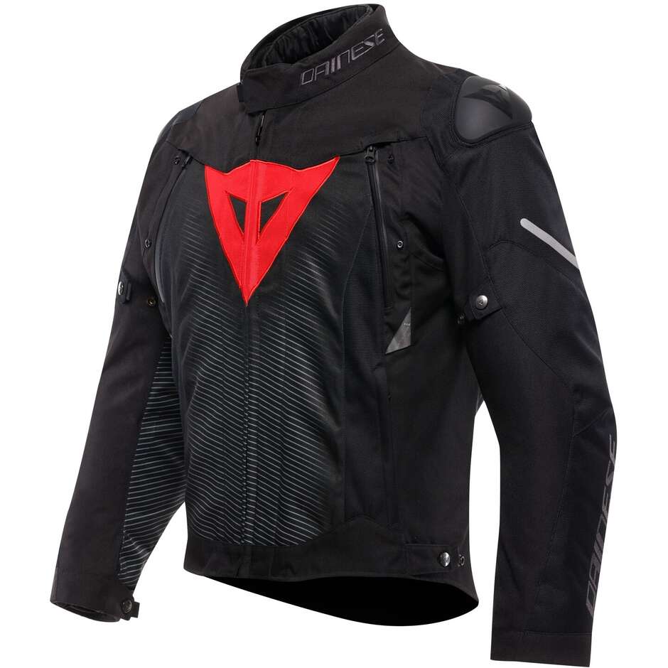Dainese SUPER SPRINT D-DRY Motorcycle Jacket Black Black Lava Red