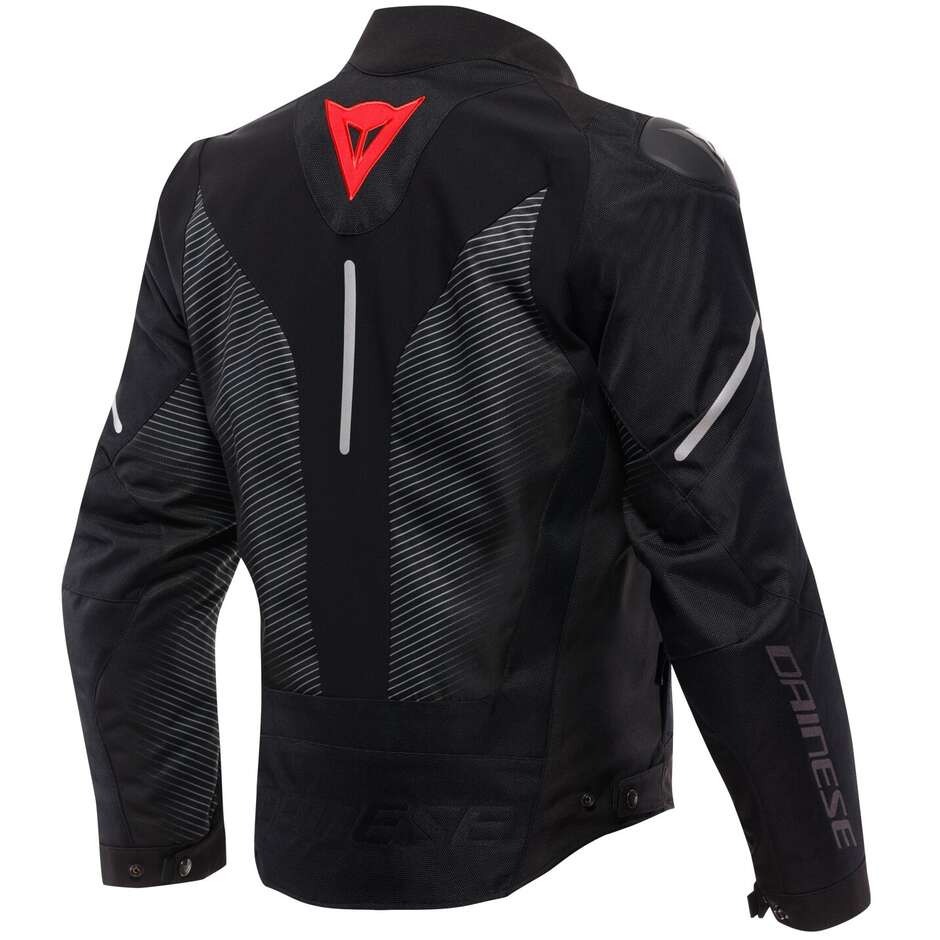 Dainese SUPER SPRINT D-DRY Motorcycle Jacket Black Black Lava Red