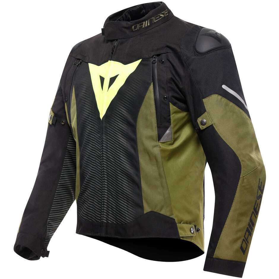 Veste moto Dainese SUPER SPRINT D-DRY Noir Vert Jaune Fluo