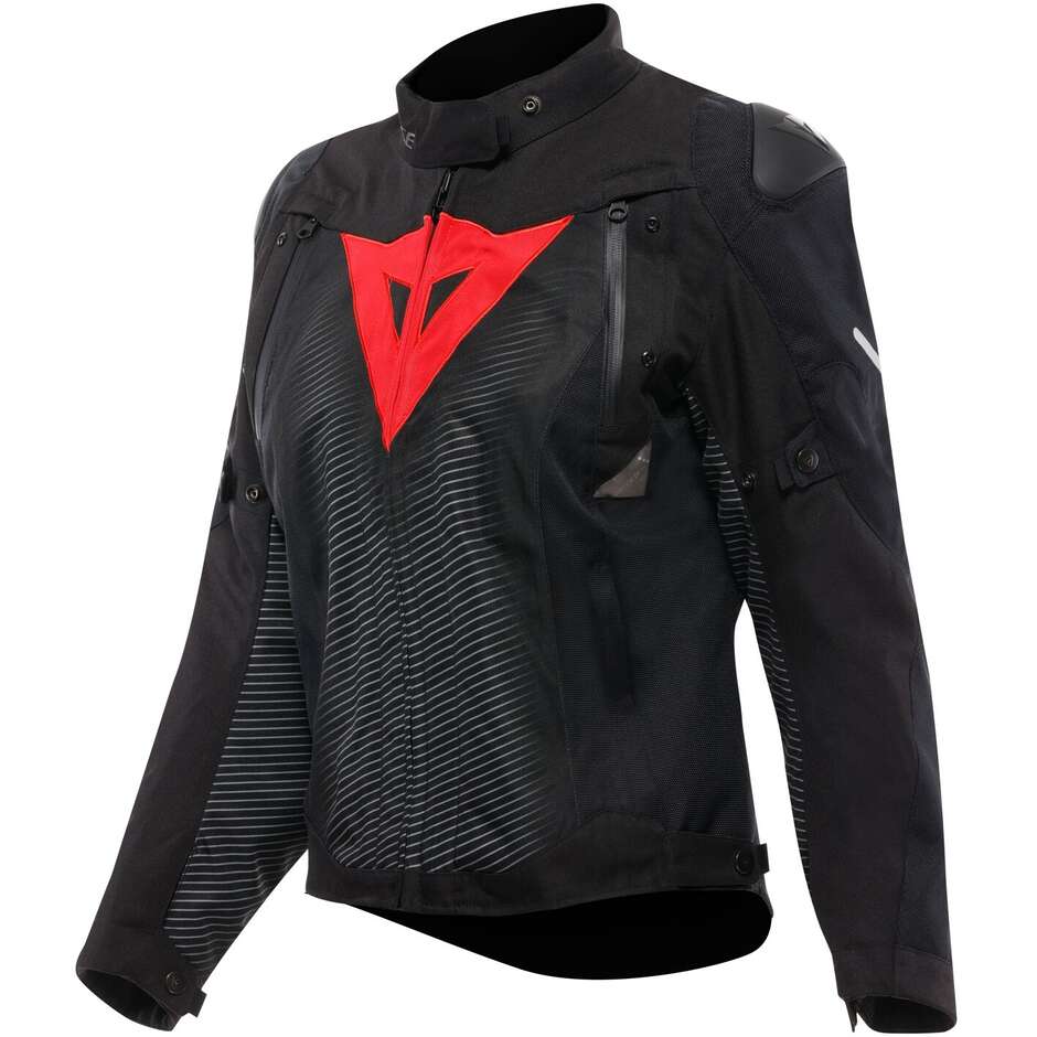 Dainese SUPER SPRINT D-DRY WMN Women's Motorcycle Jacket Black/Lava Red