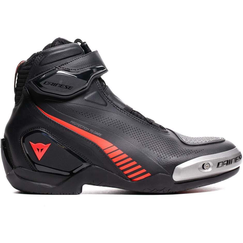 Dainese SUPERYA Motorradschuhe Schwarz Rot Fluoreszierend