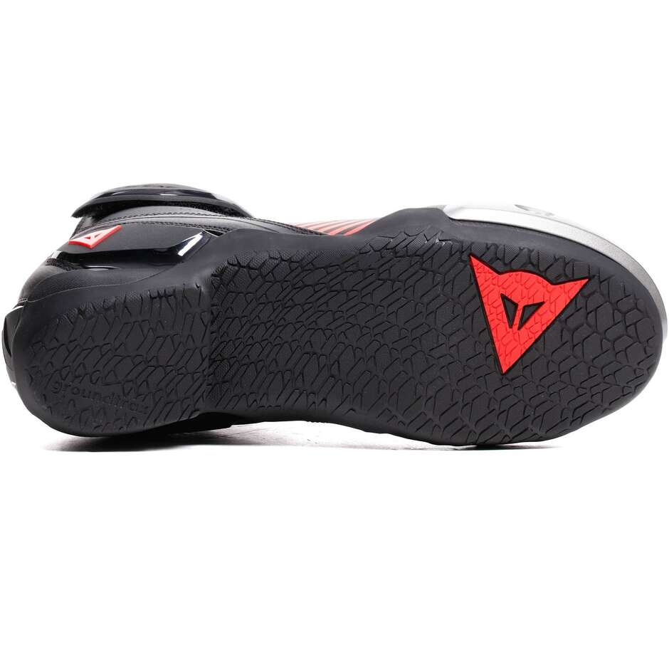 Dainese SUPERYA Motorradschuhe Schwarz Rot Fluoreszierend