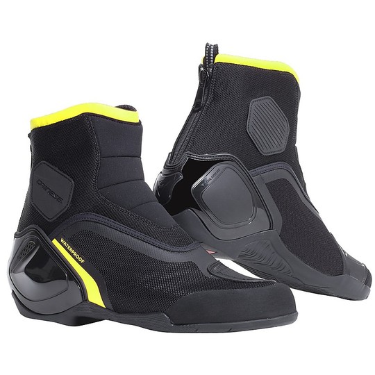 Dainese Technical Motorcycle Shoes DYNAMIC D-WP Black Yellow Fluo