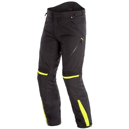 Dainese TEMPEST 2 D-DRY D-Dry Fabric Motorcycle Pants Black Fluo Yellow