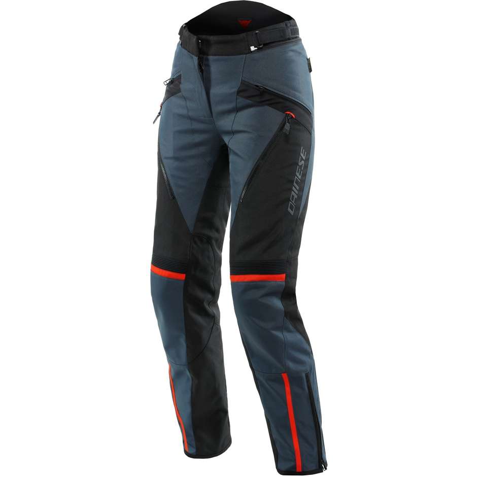 Dainese TEMPEST 3 D-DRY LADY Women's Motorcycle Pants Ebony Black Lava Red