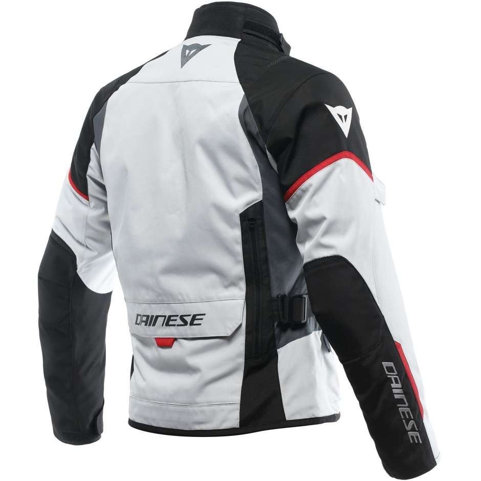 Dainese TEMPEST 3 D-DRY Motorcycle Jacket Ice Gray Black Lava Red