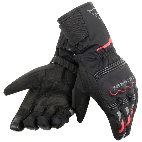 Dainese TEMPEST D-Dry Long Winter Gants de moto noir rouge