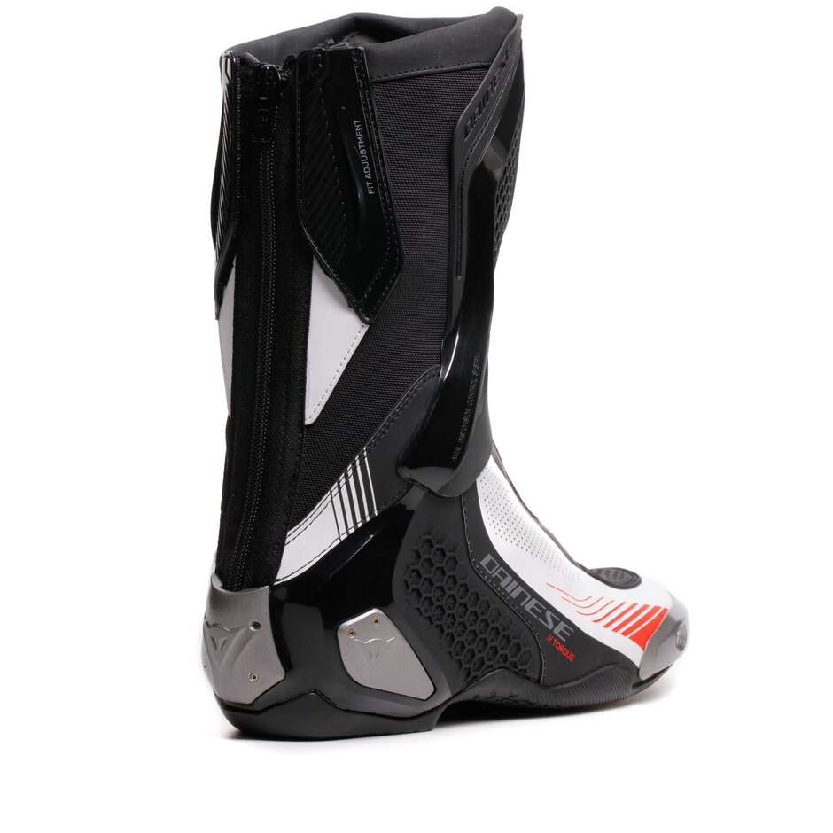 Dainese TORQUE 4 AIR Motorradstiefel Schwarz Weiß Rot Fluoreszierend