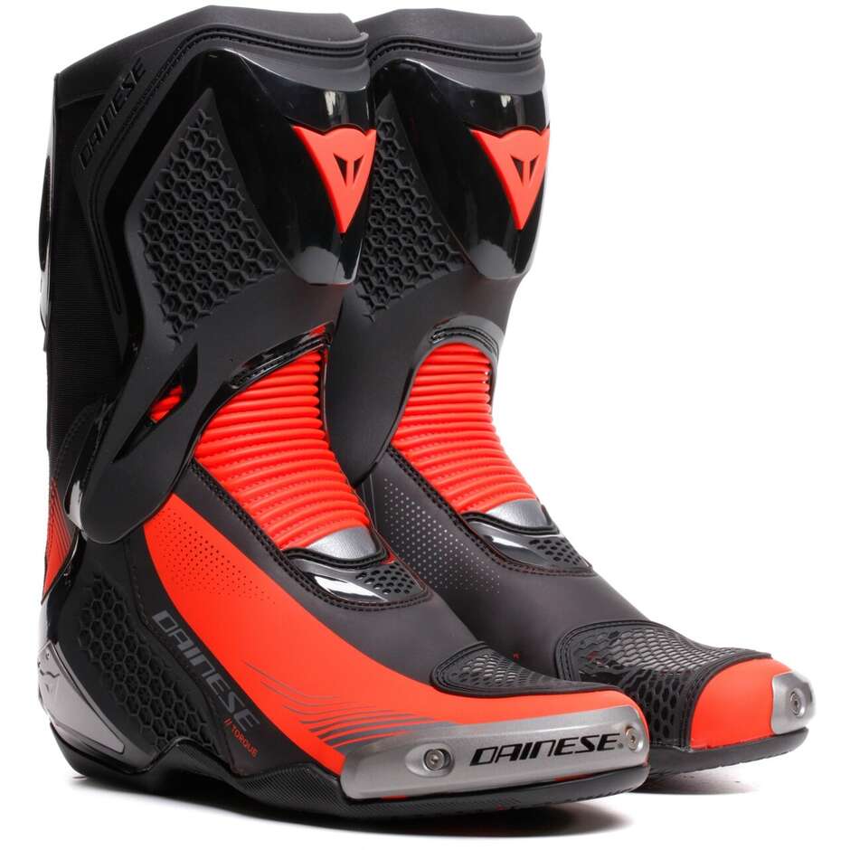 Dainese TORQUE 4 Motorcycle Boots Black Red Fluo