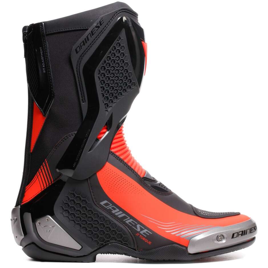 Dainese TORQUE 4 Motorcycle Boots Black Red Fluo