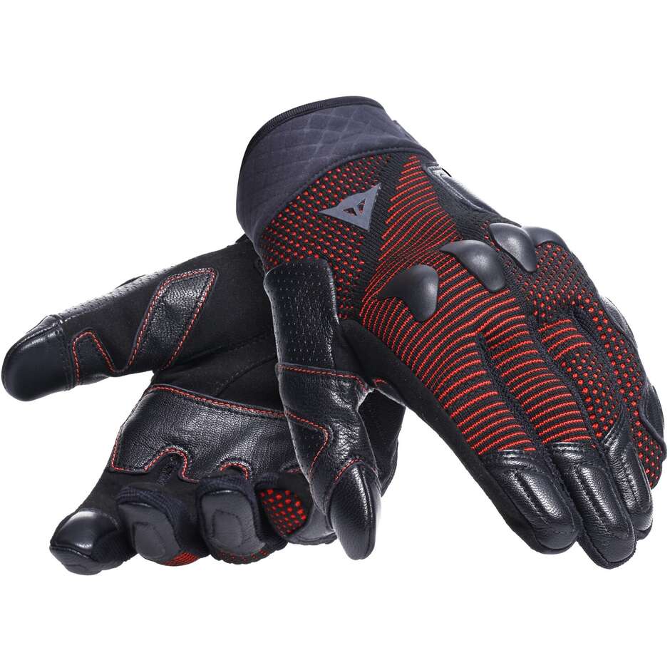 Dainese UNRULY ERGO-TEK GLOVES Fabric Motorcycle Gloves Black Red Fluo