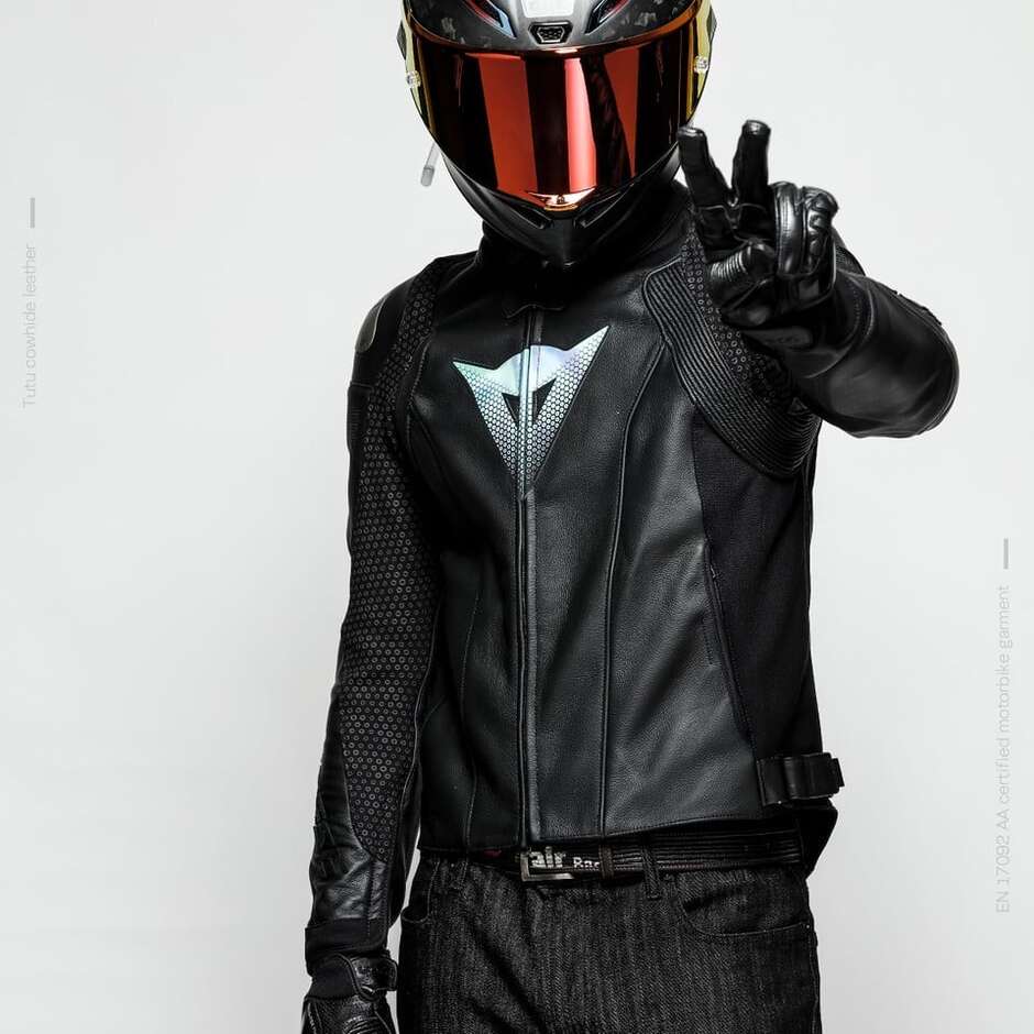 Dainese VALOROSA 50th LTD QDF Blouson de moto en cuir noir