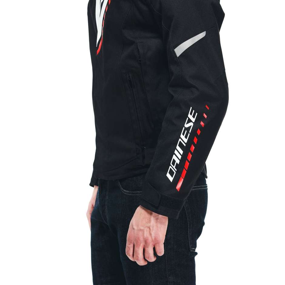 Dainese VELOCE D-DRY Motorcycle Jacket Black White Lava Red