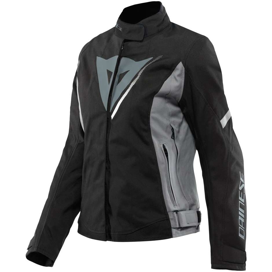 Dainese VELOCE LADY D-DRY Women's Motorcycle Jacket Black Charcoal Gray White
