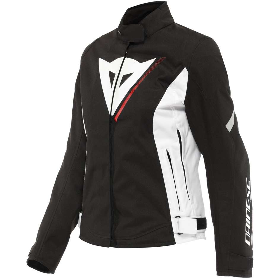 Dainese VELOCE LADY D-DRY Women's Motorcycle Jacket Black White Lava Red