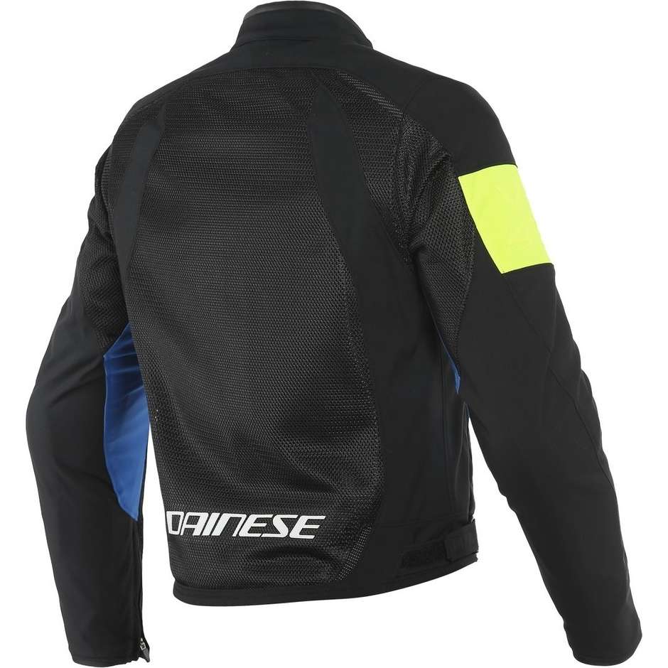 Dainese VR46 GRID AIR TEX Perforated Summer Motorcycle Jacket Black Blue Yellow Fluo