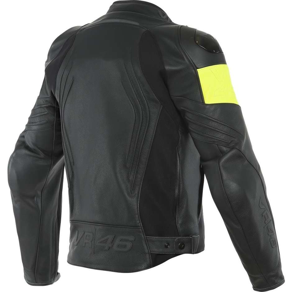 Dainese VR46 POLE POSITION Leather Motorcycle Jacket Black