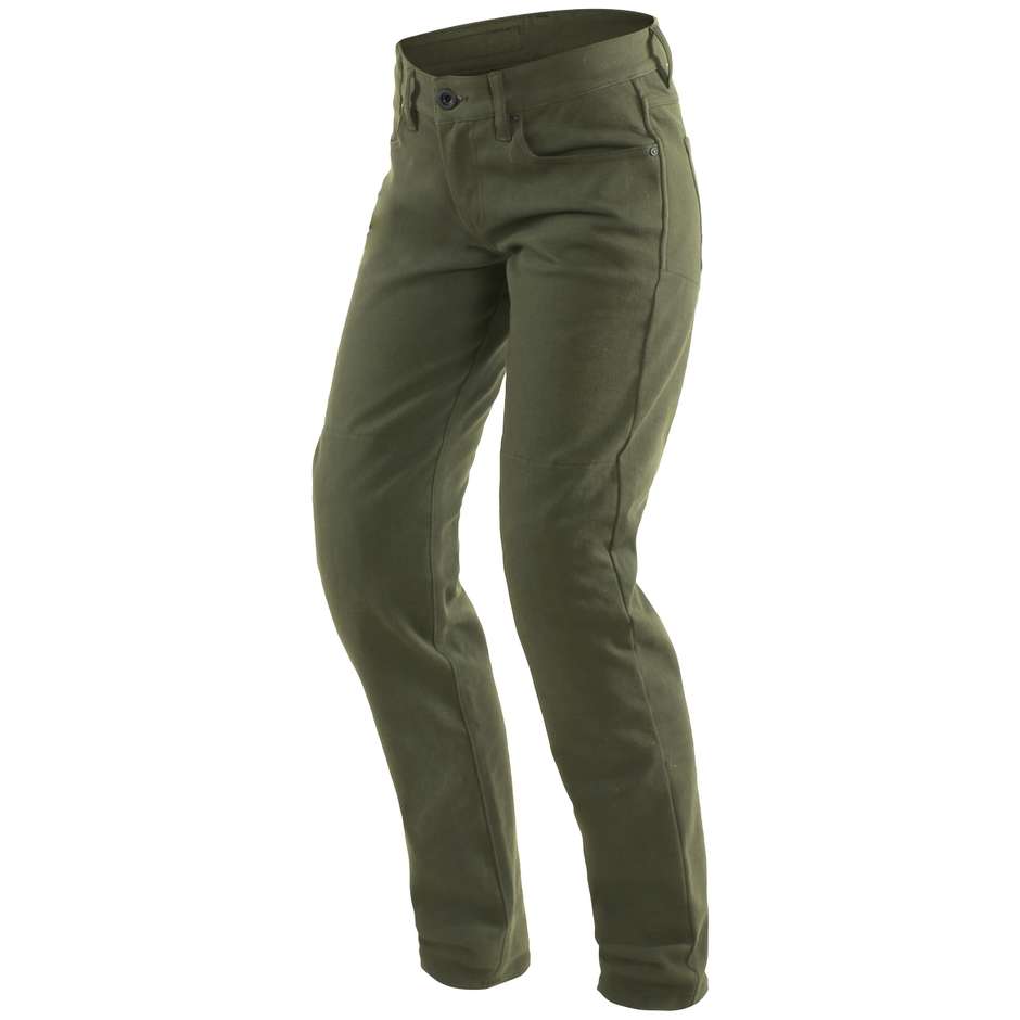 Dainese Women's CASUAL REGULAR LADY Motorcycle Pants Olive Green