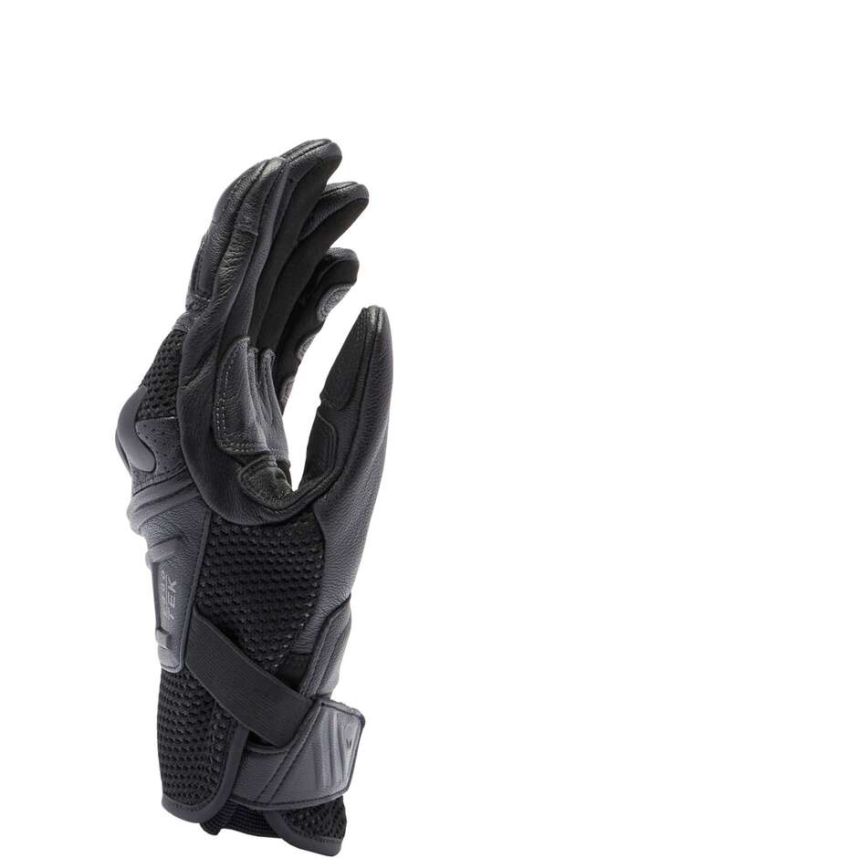 Dainese X-RIDE 2 ERGO-TEK Motorradhandschuhe aus schwarzem Leder