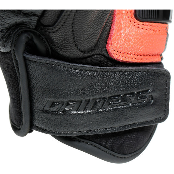Dainese X-RIDE Black Red Fluo Leather Motorcycle Gloves