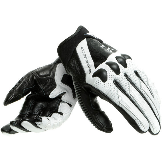 Dainese X-RIDE Black White Leather Motorcycle Gloves For Sale