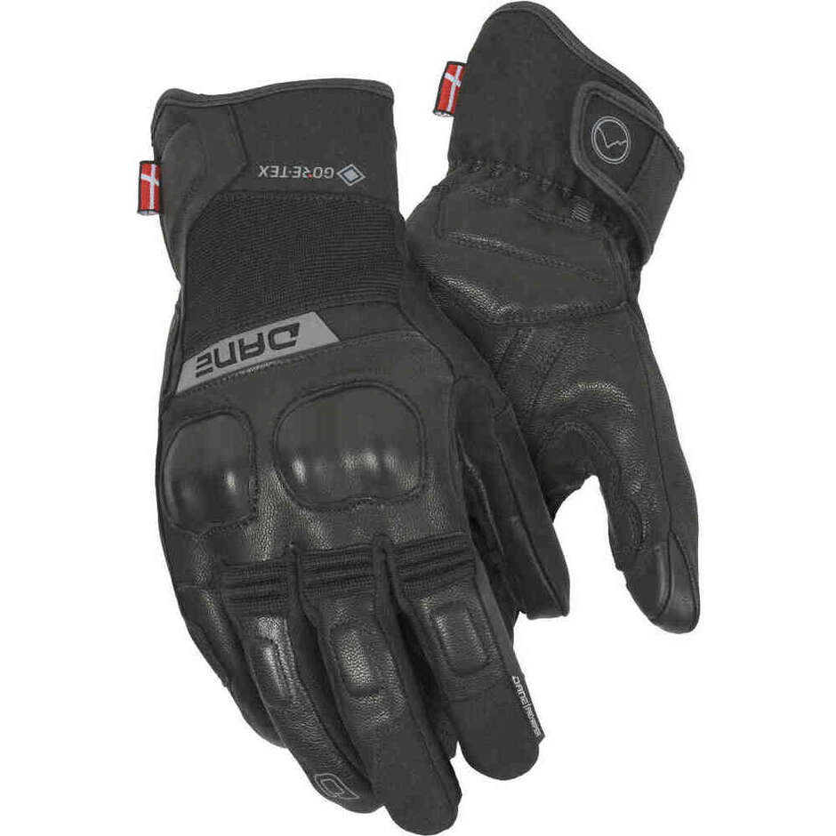 Dane Finn Gore-Tex Grip Wasserdichte Motorradhandschuhe Schwarz