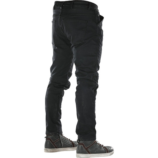 DANNY Overlap Black Motorcycle Jeans Pants CE