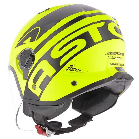 Demi-Jet Astone Motorcycle Helmet MINIJET LINK Fluo Yellow
