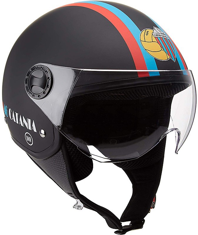 Casque Scooter Casque Moto Scooter Demi Jet Visiere Ouvert Approuvé ECE 22-06 Noir Matt XS Casque Moto Enfant