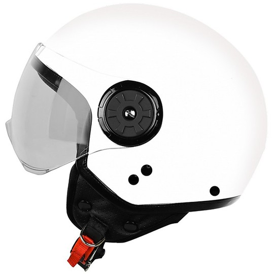 Demi-Jet Helm Moto Herkunft Neon Fest Weiß