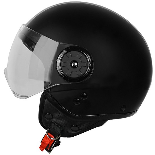Demi-Jet Helm Moto Herkunft Neon Solid Black Matt