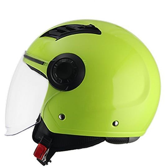 Demi-Jet Moto BHR 804 TOP Helmet Yellow Fluo