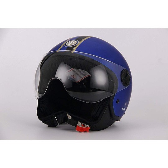 Demi-Jet Motorcycle Helmet BHR 801 Inter Visor Matt Blue