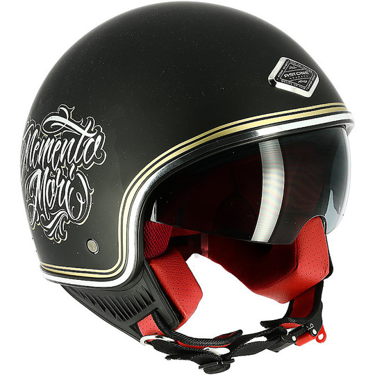 Demi Jet Motorcycle Helmet Custom Astone MINIJET 66 Memento Mori Matt Black
