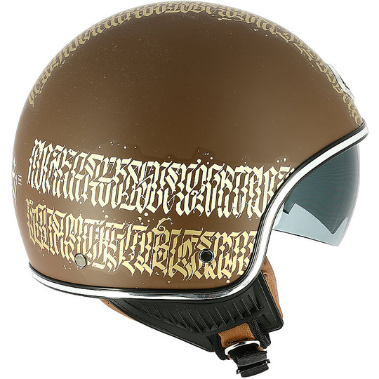 Demi Jet Motorcycle Helmet Custom Astone MINIJET 66 Tattoo Abstract Cali Matt Brown