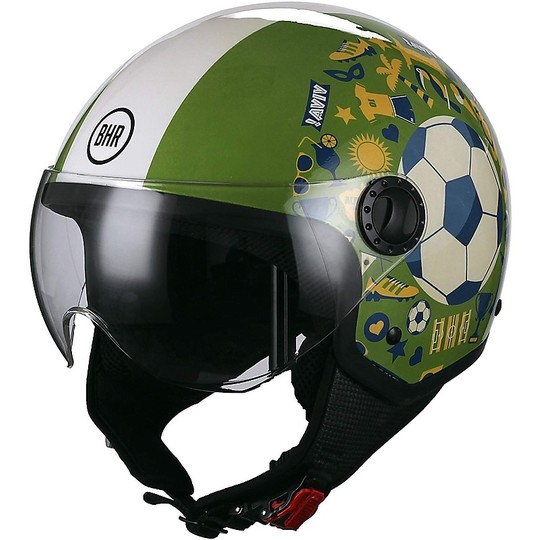 Demi-Jet Motorcycle Helmet Domed Visor BHR 801 Brazil B