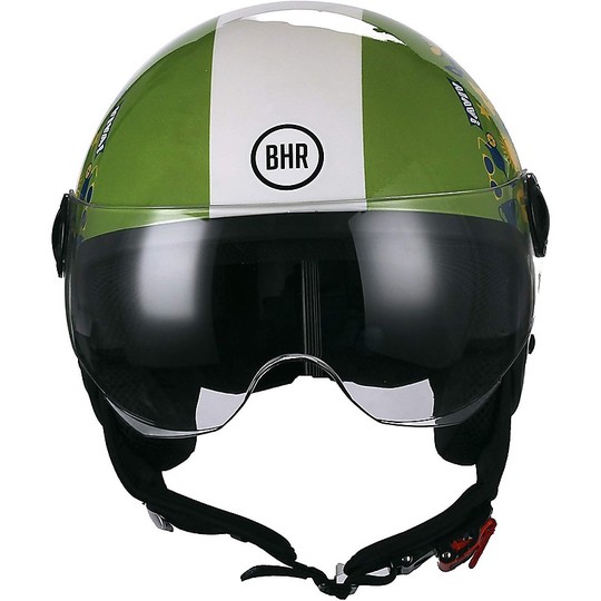 Demi-Jet Motorcycle Helmet Domed Visor BHR 801 Brazil B