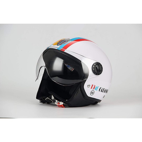 Demi-Jet Motorcycle Helmet Domed Visor BHR 801 Catania White